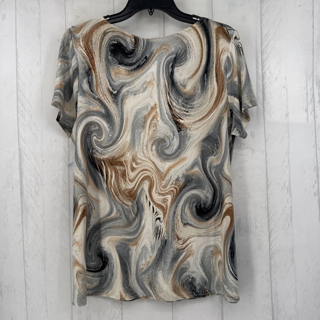 L swirl print s/s top