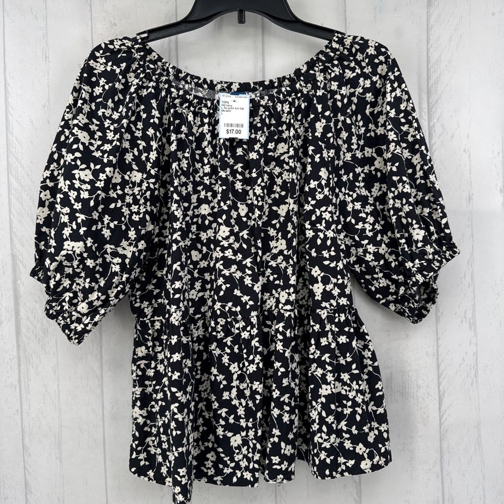 L flo print s/s top