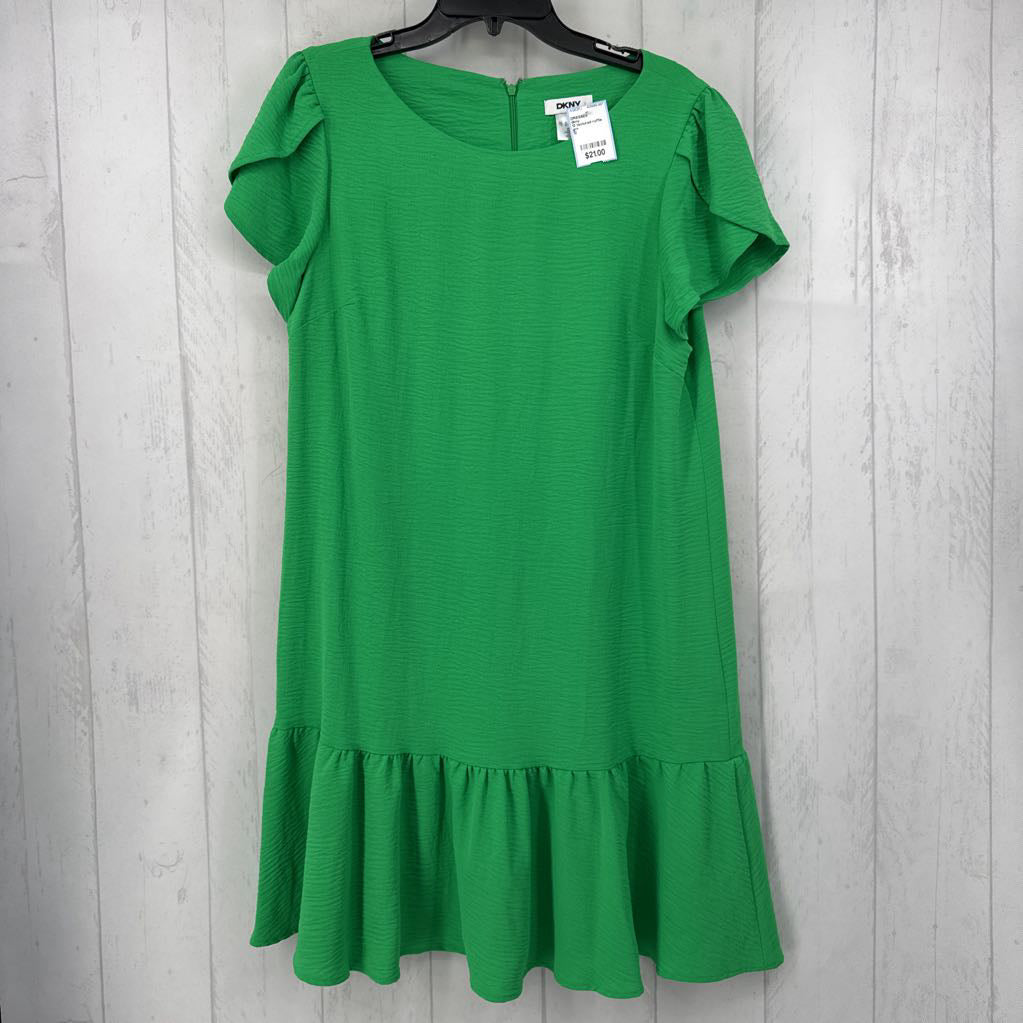 12 textured ruffle hem s/s dress