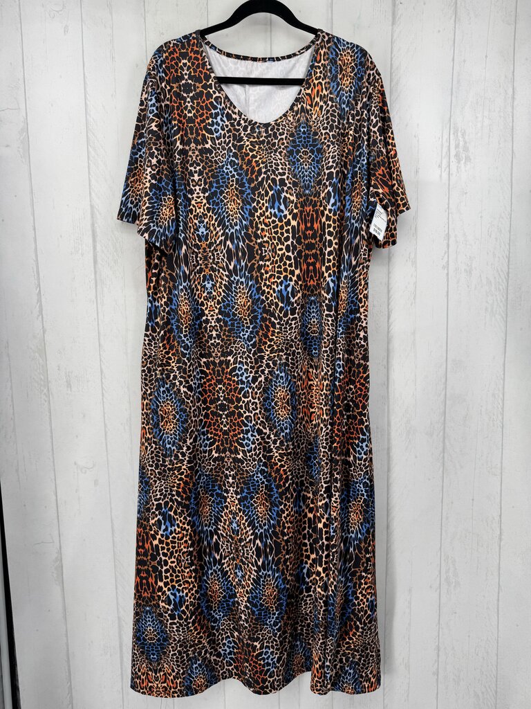 5XL animal print s/s dress