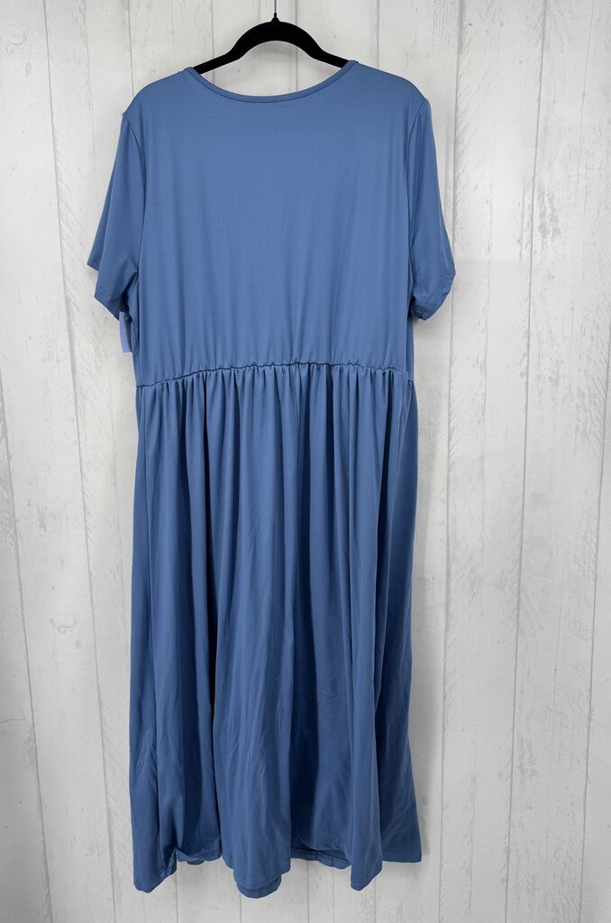 4XL ruched v-neck s/s maxi dress