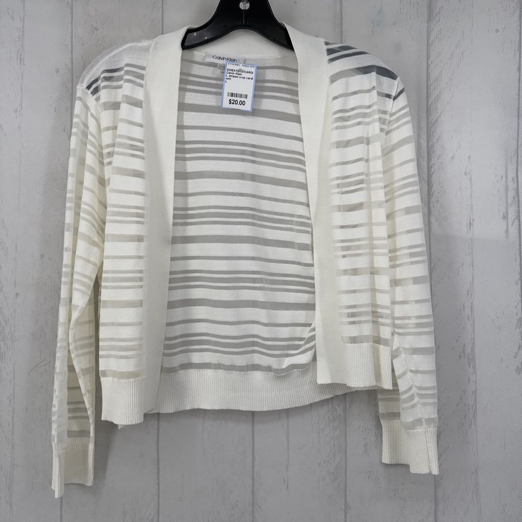 L striped crop cardi