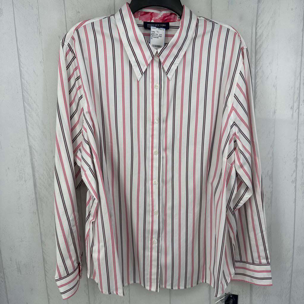R65 3x l/s stripe button down shirt