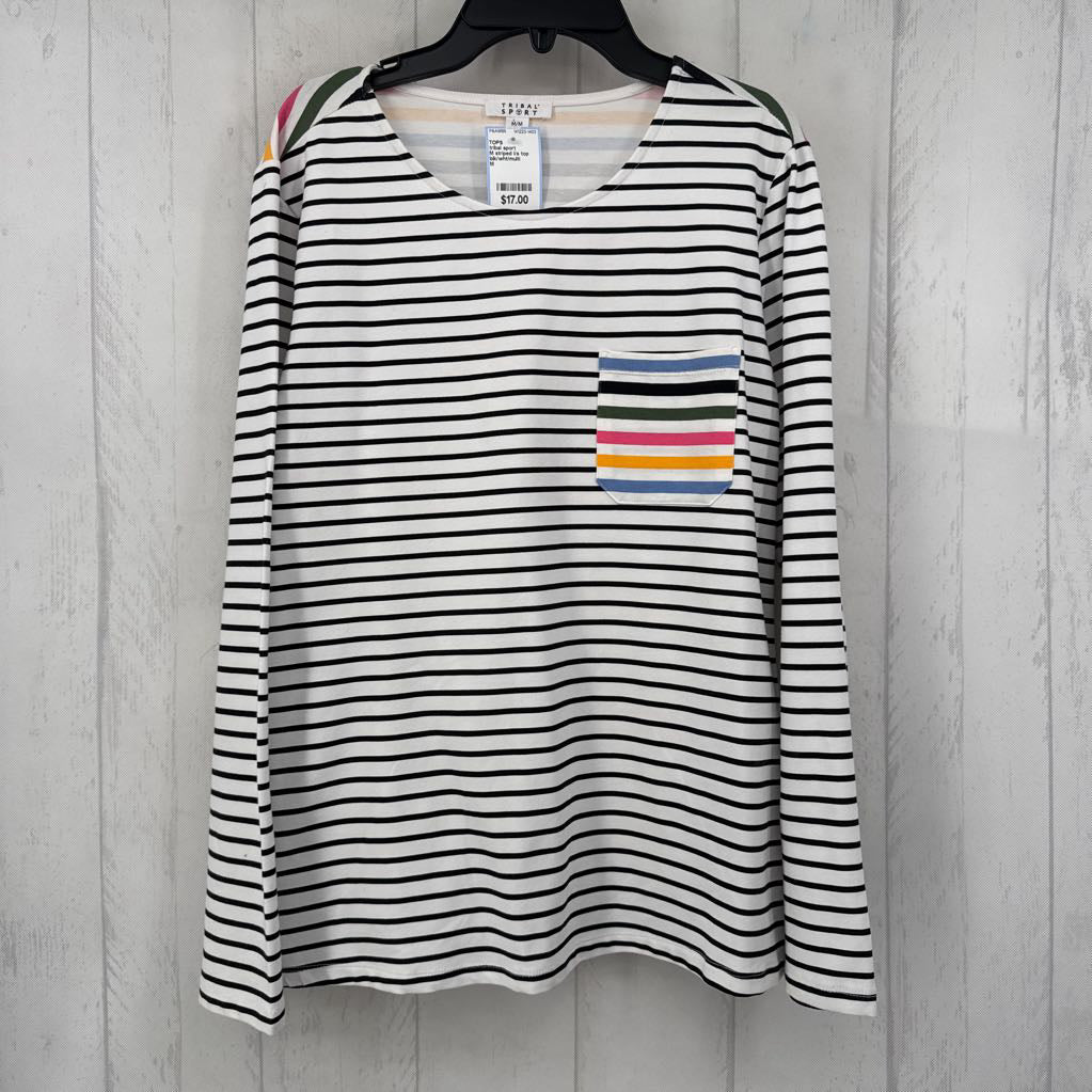 M striped l/s top