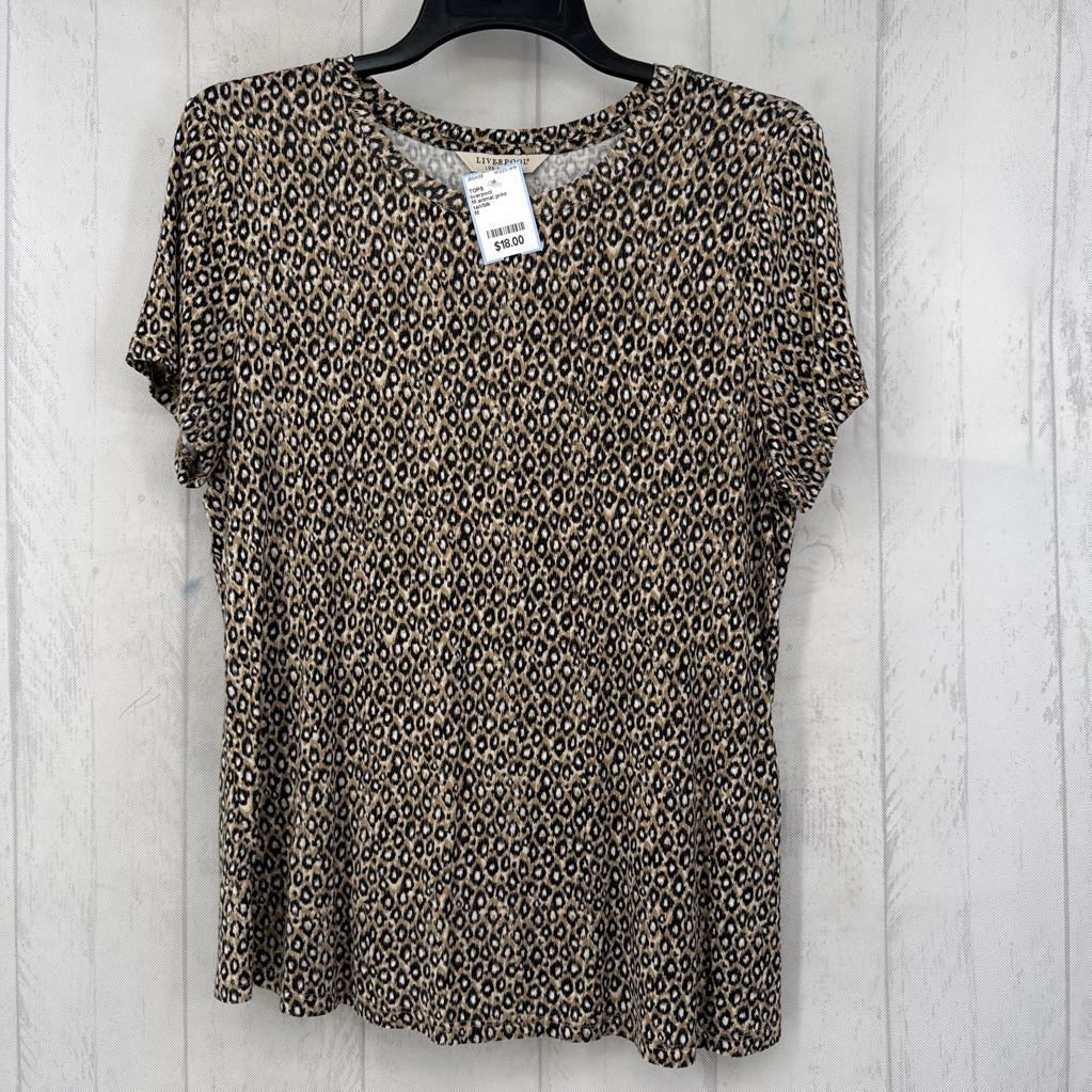 M animal print round neck s/s tee