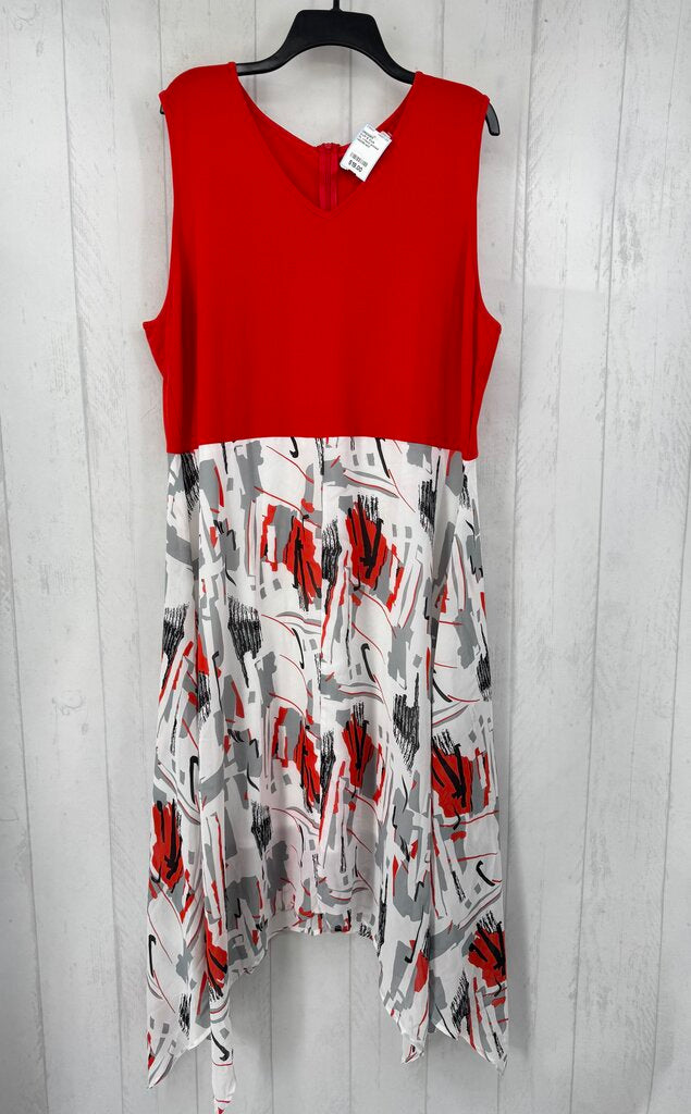 XL v-neck printed bottom slvls dress