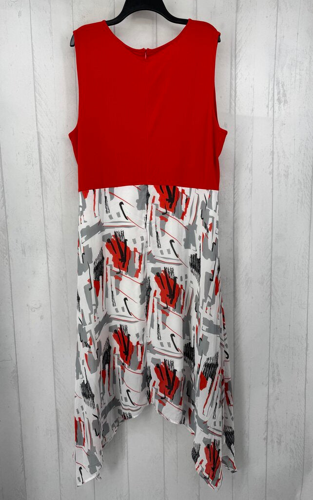 XL v-neck printed bottom slvls dress