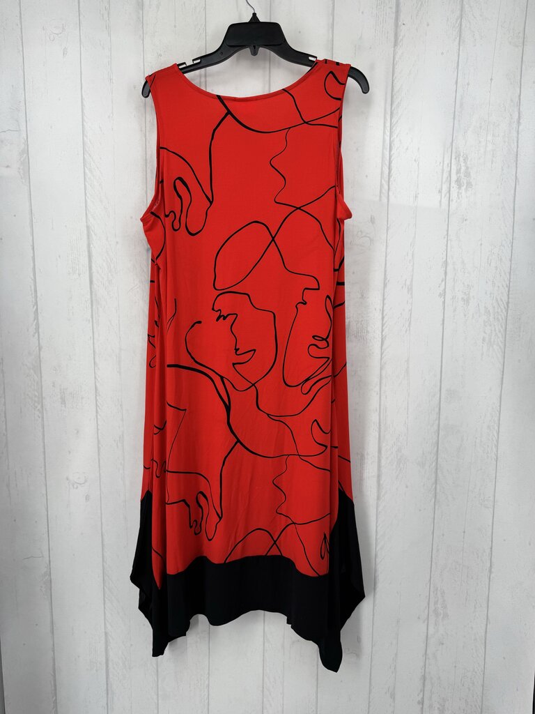 XL printed asymetrical hem slvls dress