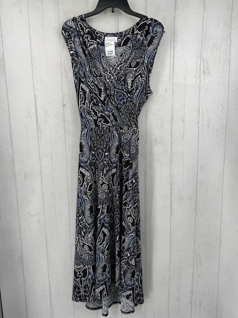 XL paisley print crossover slvls maxi dress