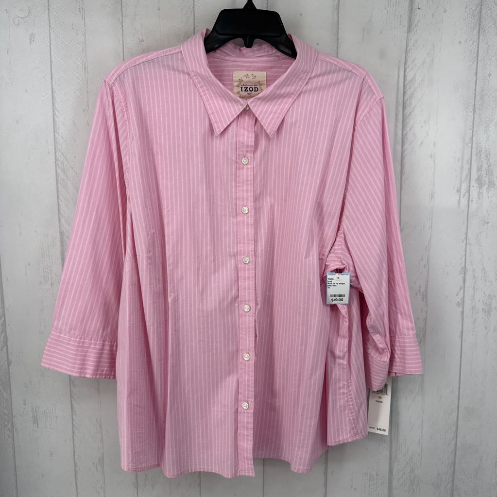 R48 3x l/s stripe button shirt