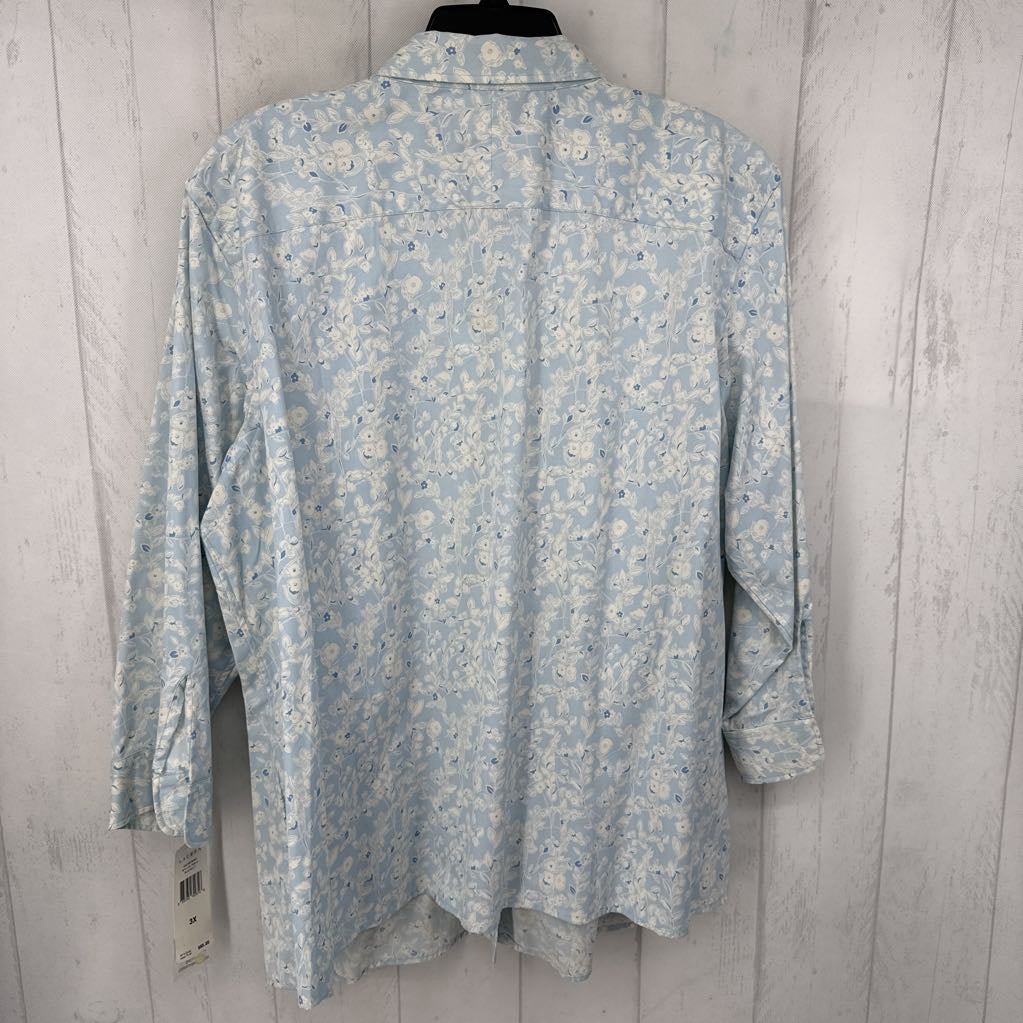 R95 3x l/s flower print button shirt