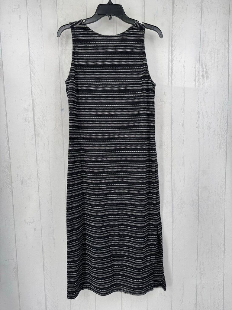 S striped open back slvls dress