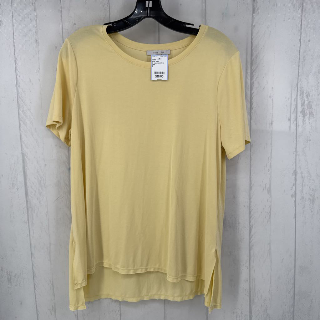 L crewneck hi-lo s/s tee
