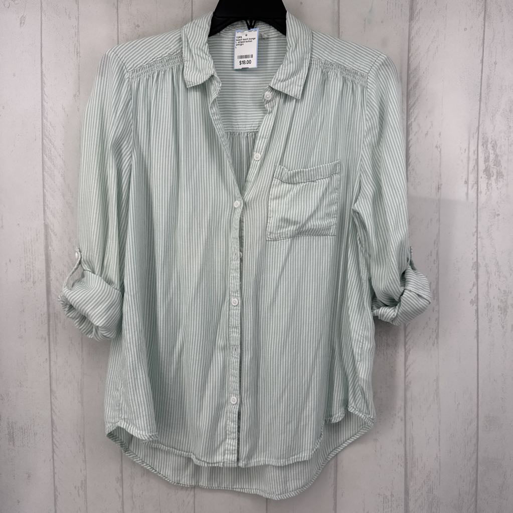 L striped button down l/s top