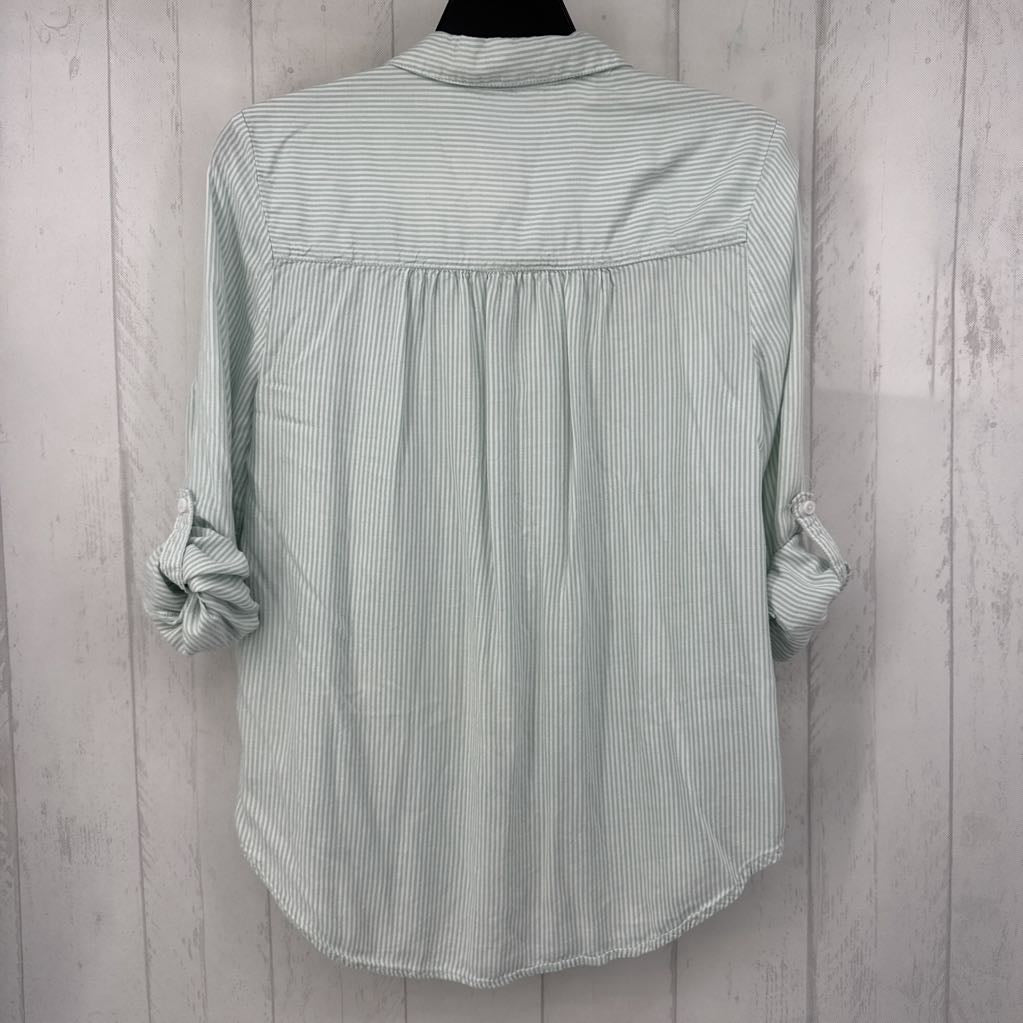 L striped button down l/s top