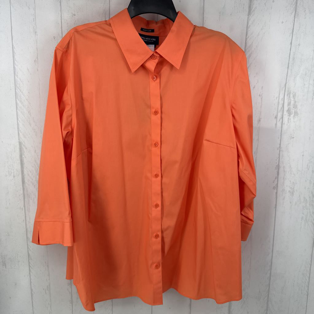 3x 3/4 slv button down shirt