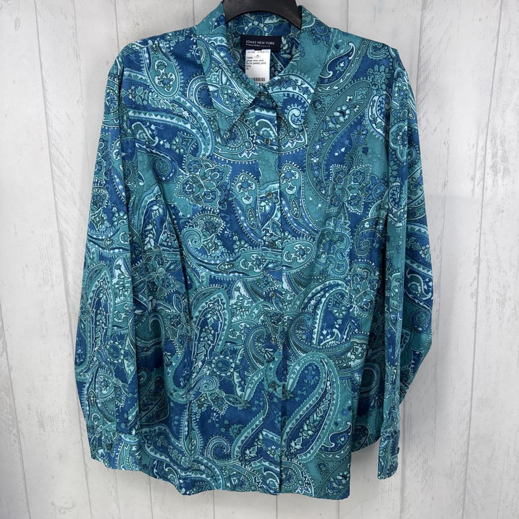 3x l/s paisley print button shirt