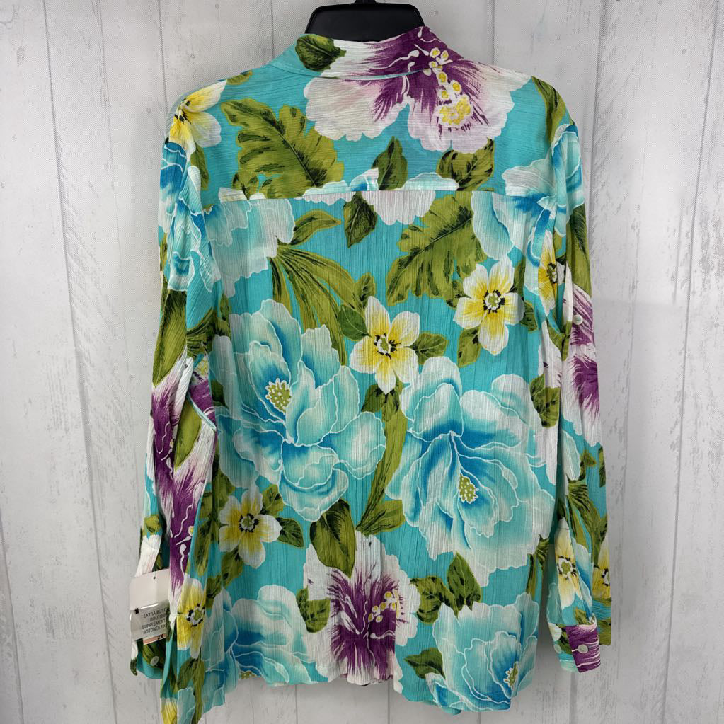 2x l/s flower print button shirt