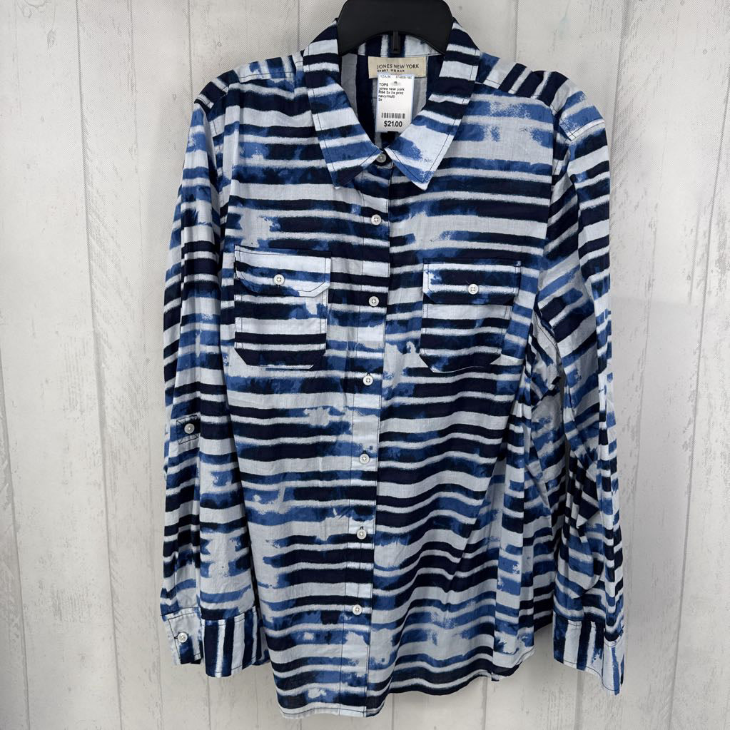 R64 3x l/s print button shirt