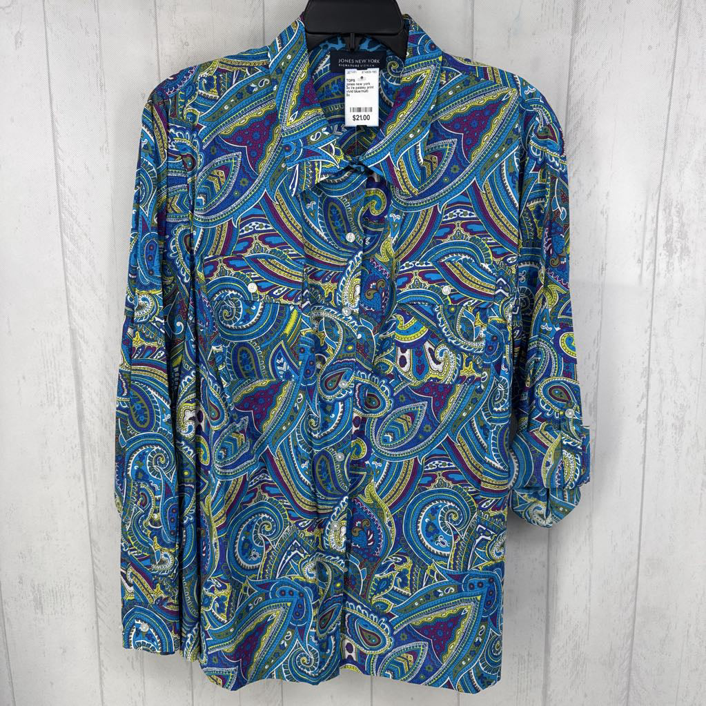3x l/s paisley print button shirt