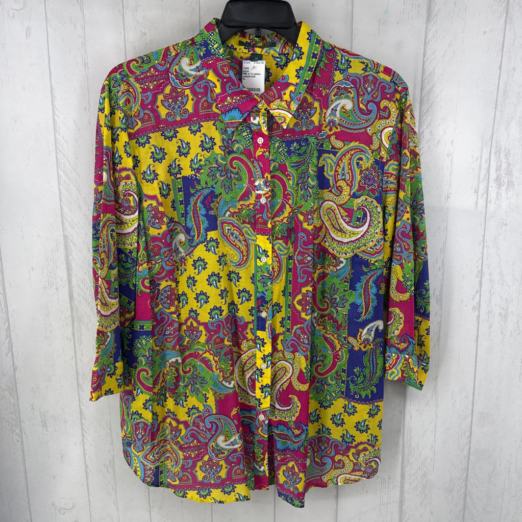 R95 3x l/s paisley print button shirt