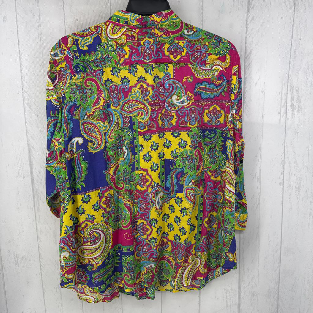 R95 3x l/s paisley print button shirt