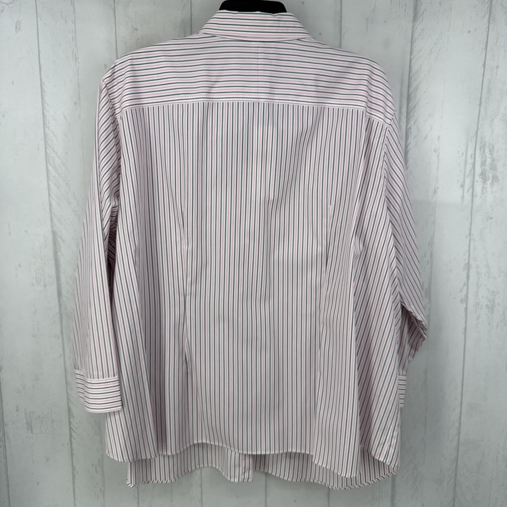 R75 3x 3/4 slv stripe button shirt