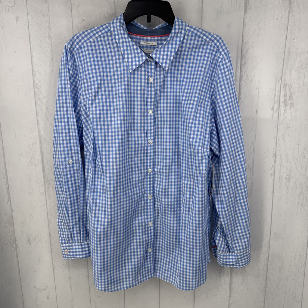 R64 20w l/s check print button shirt