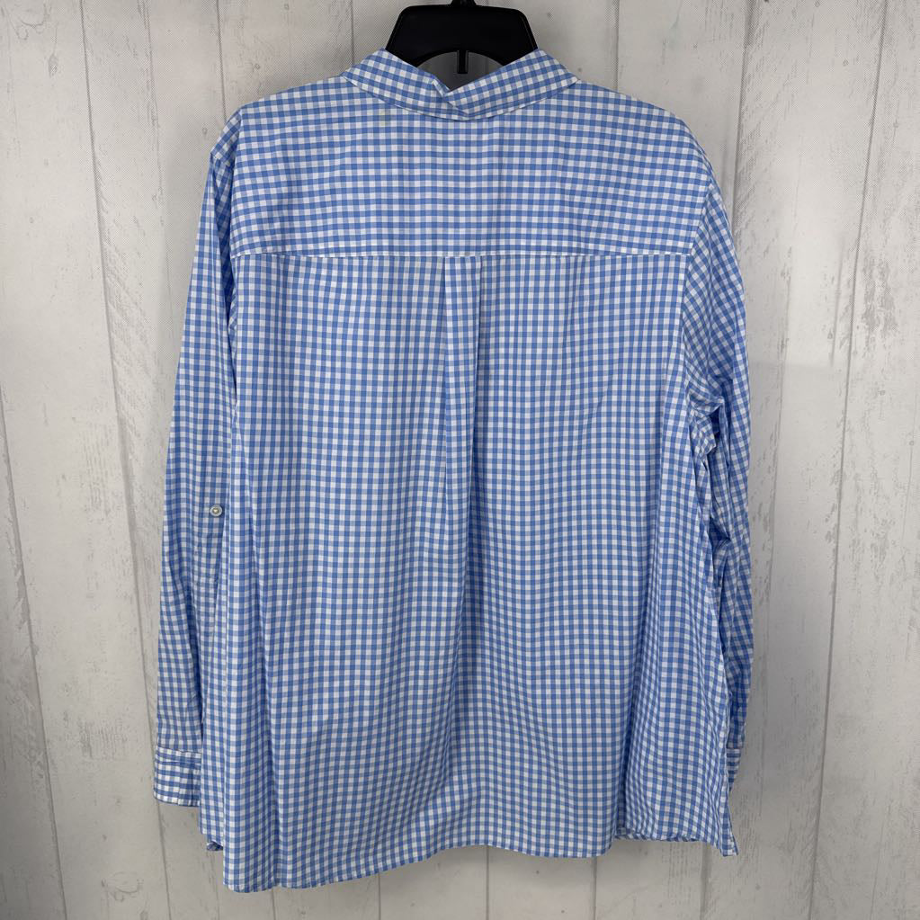 R64 20w l/s check print button shirt
