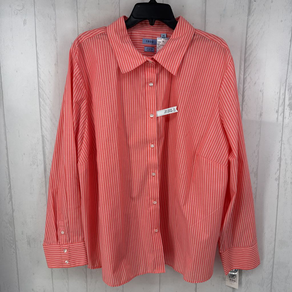 R54 3x l/s stripe button shirt