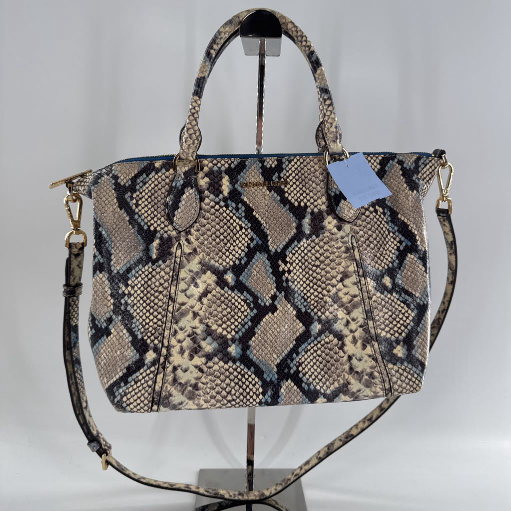 python embossed satchel