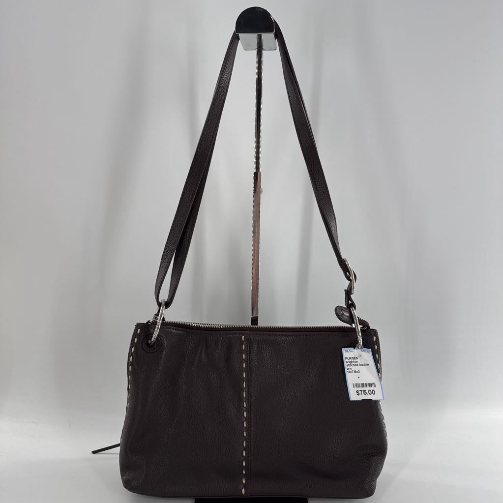 stitched leather crossbody