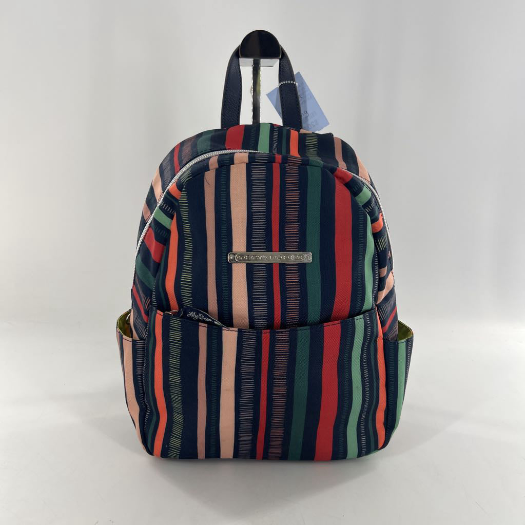 striped backpack purse