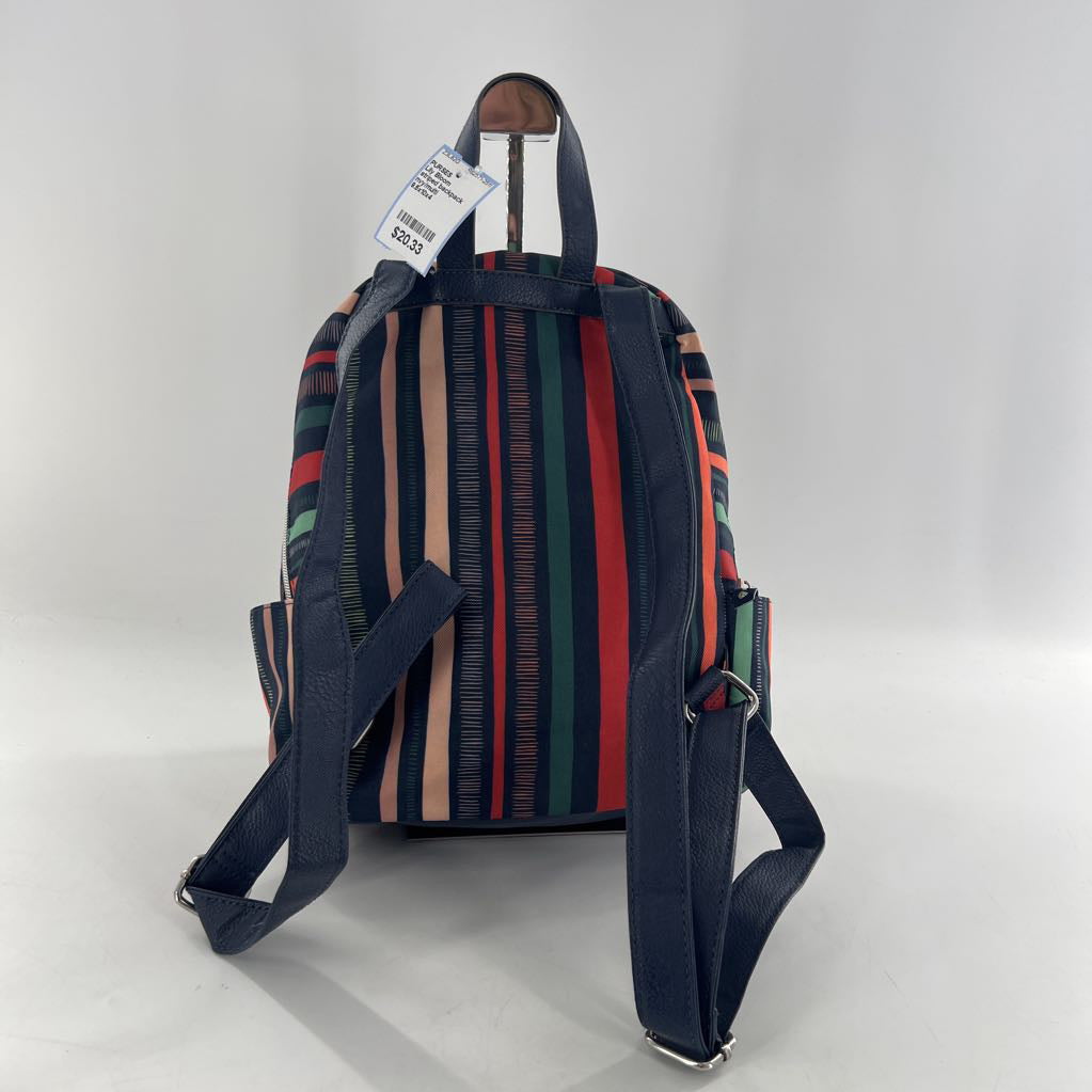 striped backpack purse