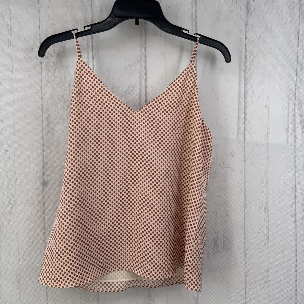 S polka dot v-neck flowy tank