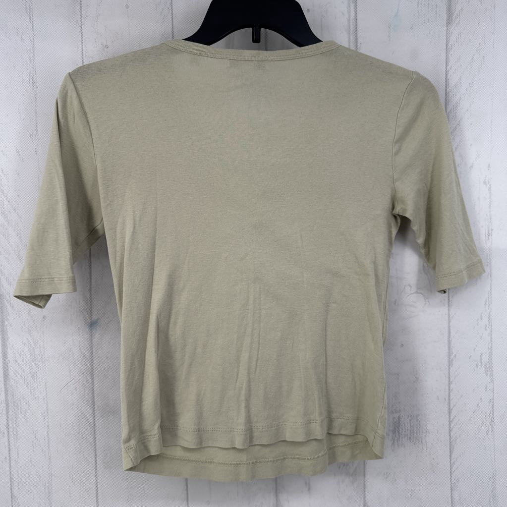 M quarter button down s/s tee