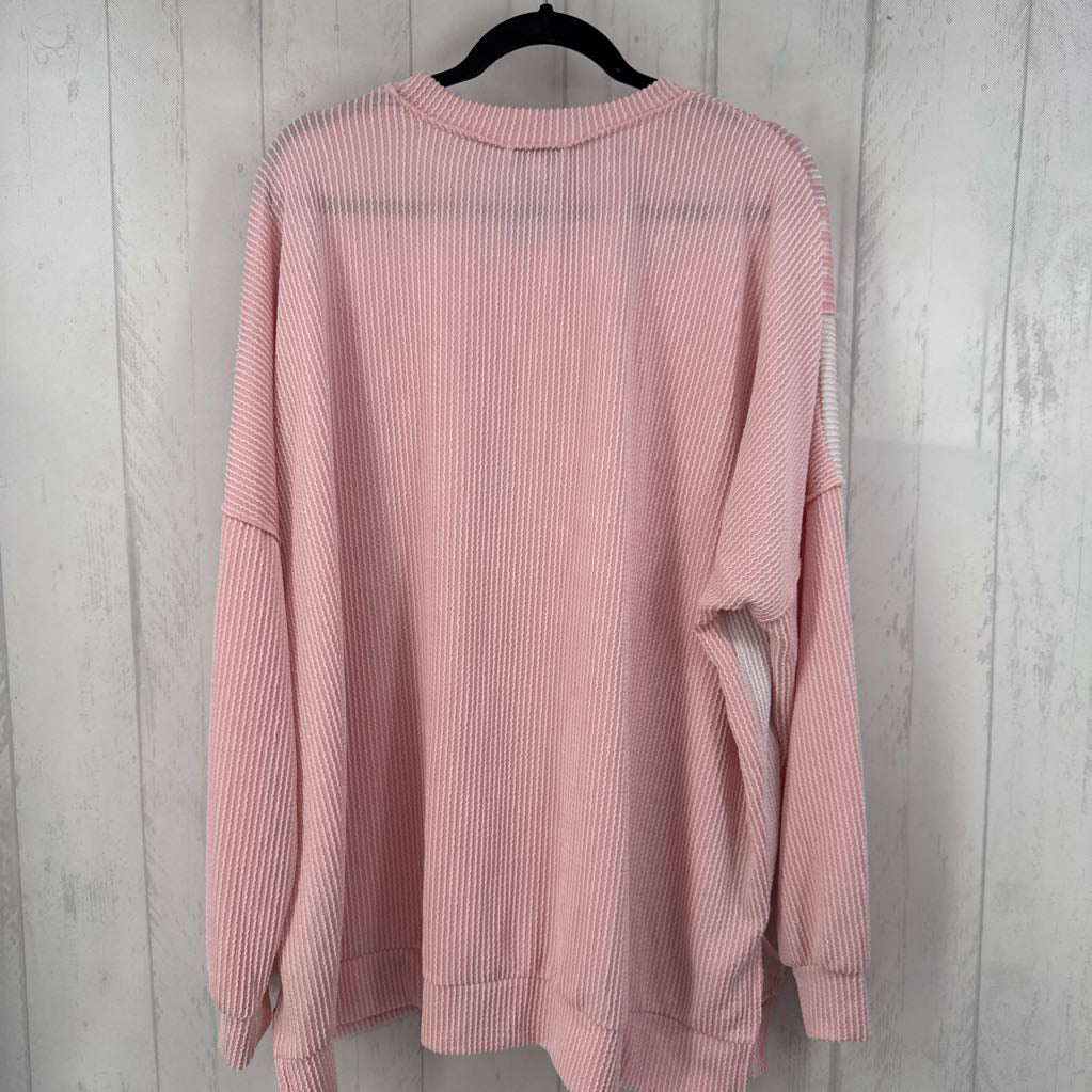 3XL mixed media crewneck top