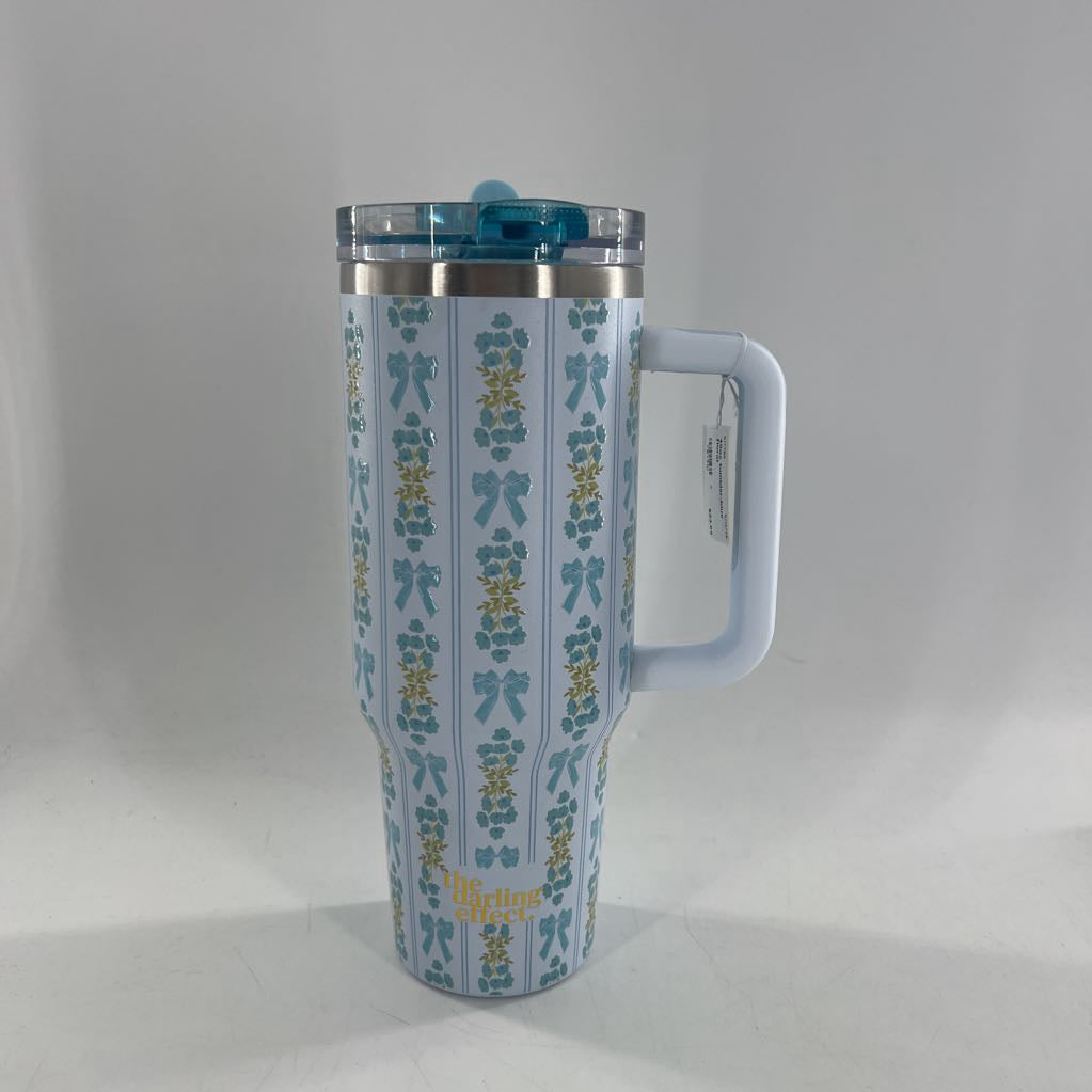 40oz tumbler-blue floral