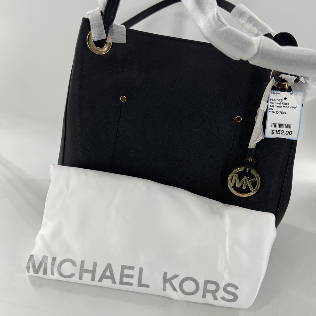 saffiano med dual handle shoulder tote