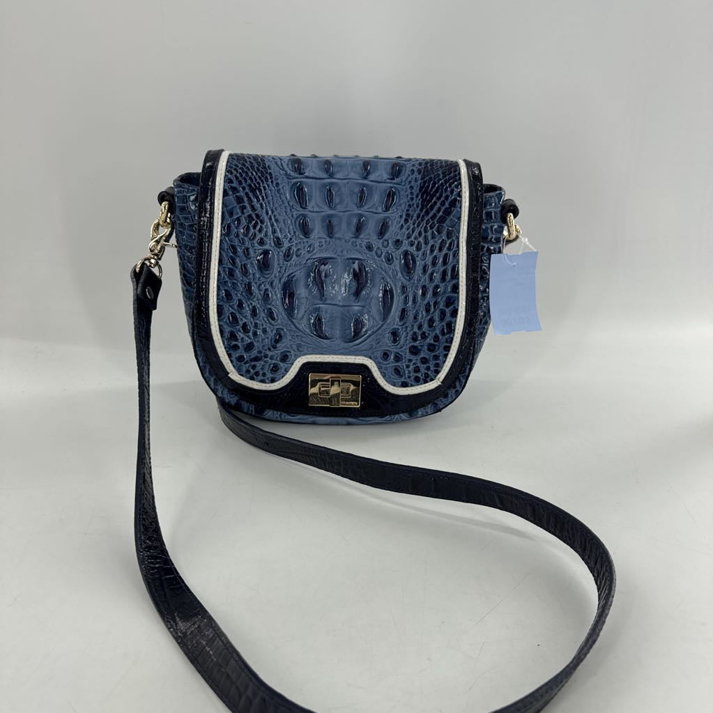 python embossed flap turn lock crossbody