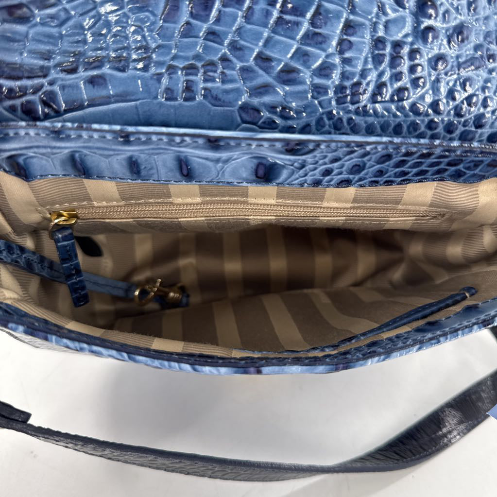 python embossed flap turn lock crossbody