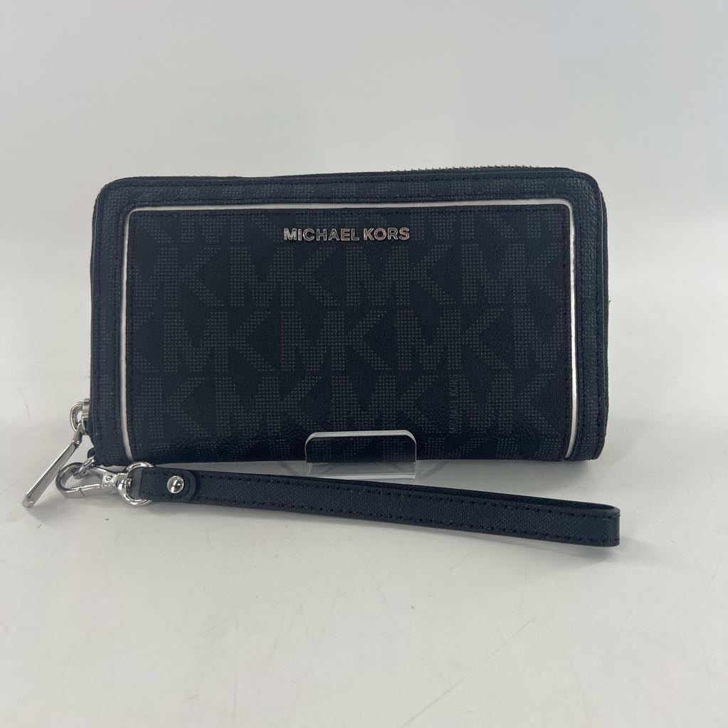 monogram zip around wallet/phone case