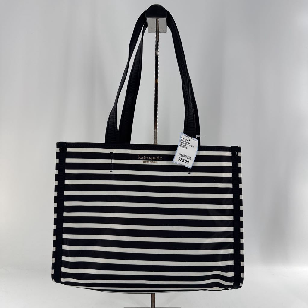 nylon stripe tote bag