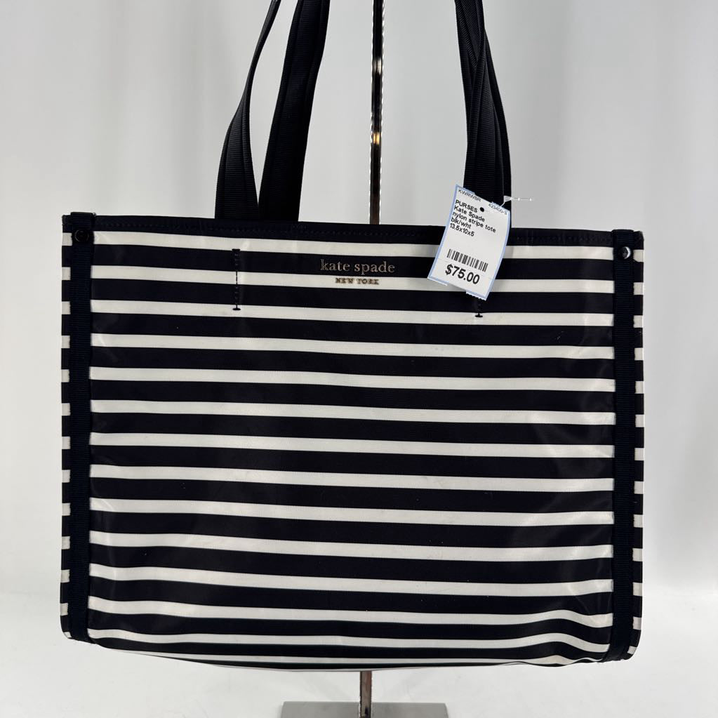 nylon stripe tote bag