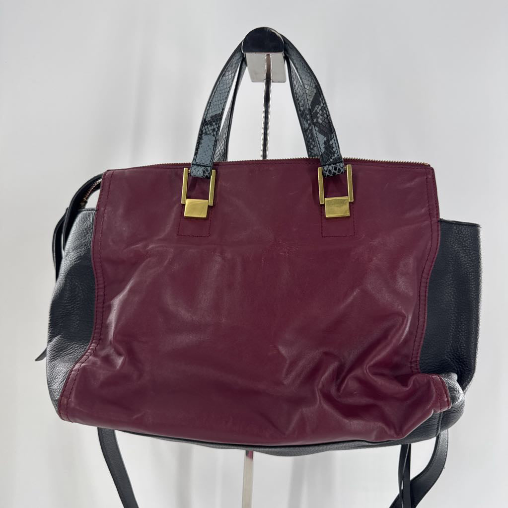 colorblock dual handle satchel