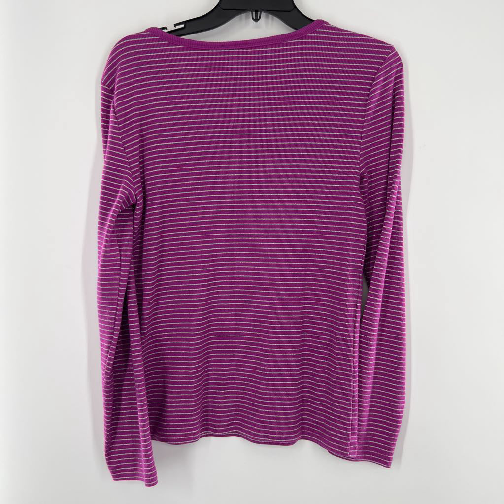 L ribbed striped l/s top