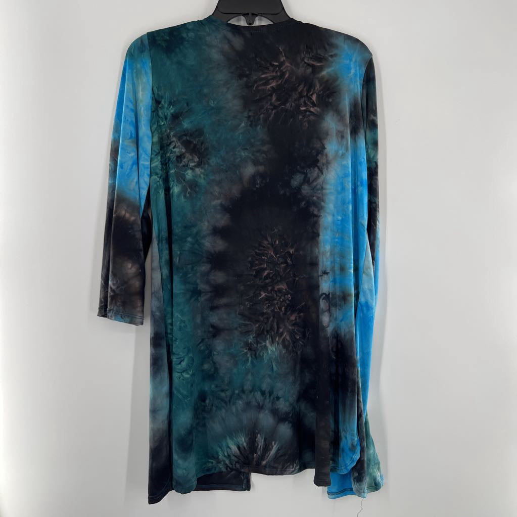 L tie-dye open front cardi