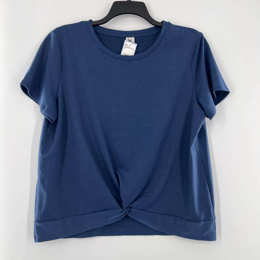L gathered hem s/s top