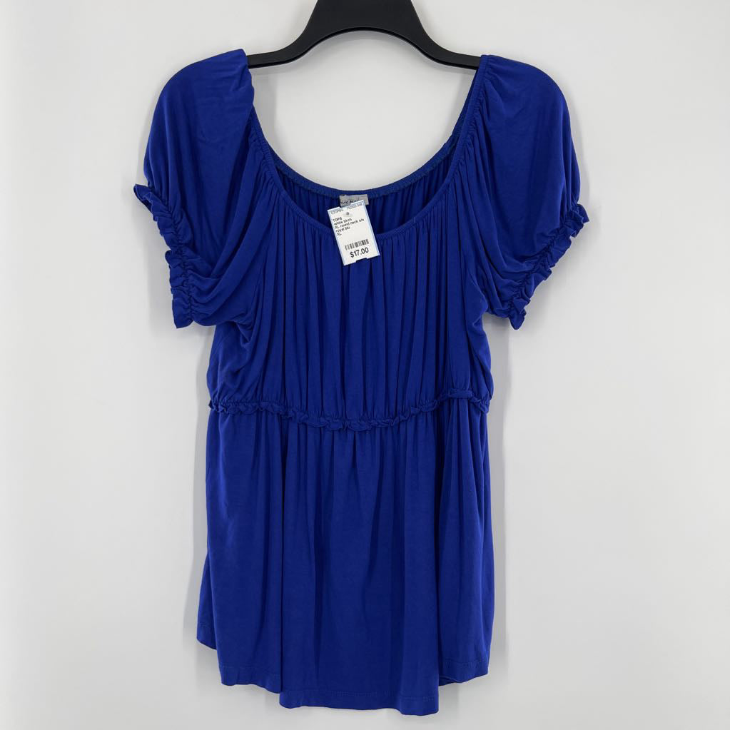 XL round neck s/s peplum top