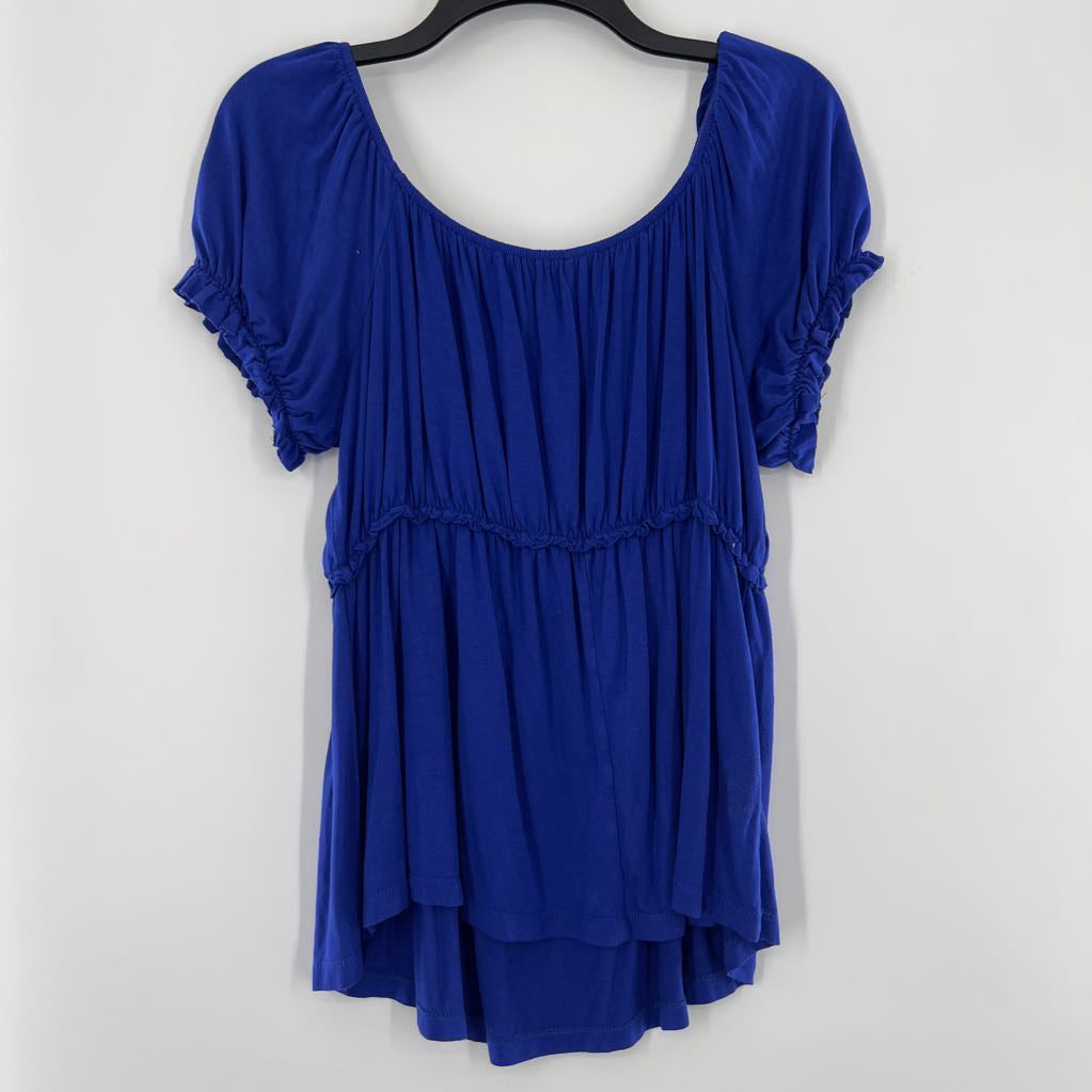 XL round neck s/s peplum top